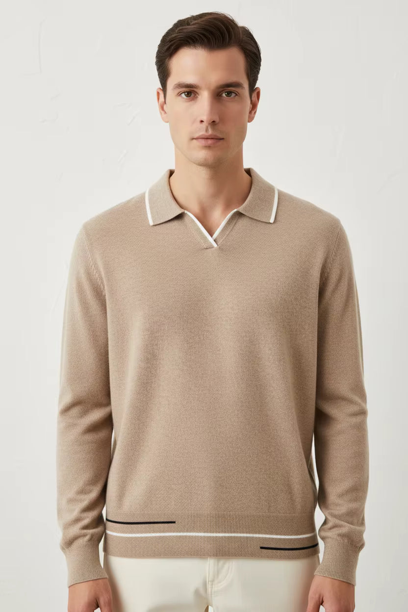 Heren Knit Trui – Bruin Modern Fit