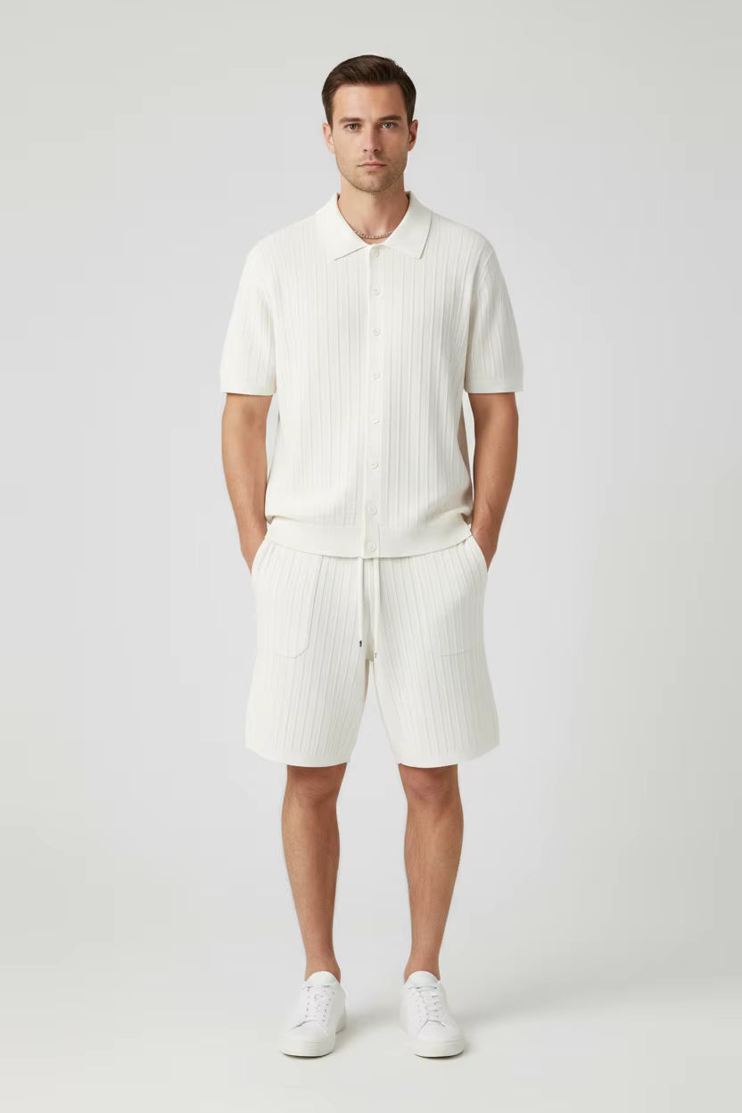 Heren Zomer Set – Wit T-Shirt & Short (2-Delig)