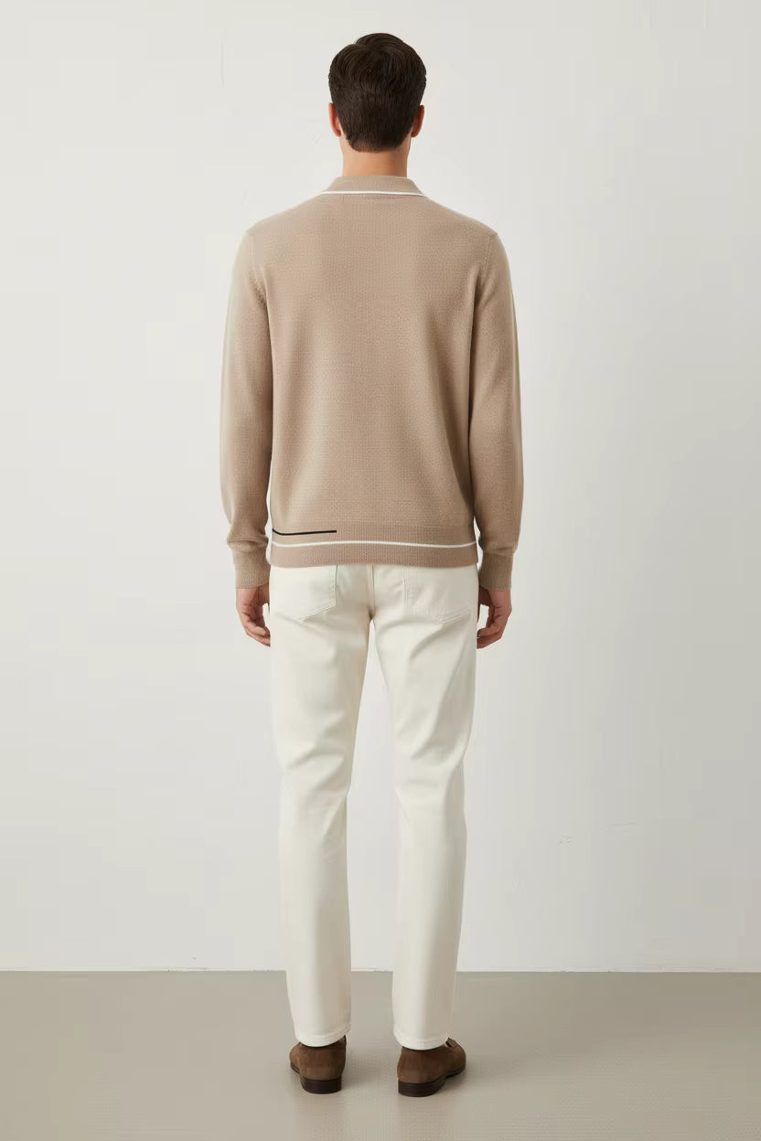 Heren Knit Trui – Bruin Modern Fit