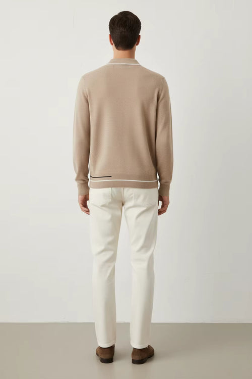 Heren Knit Trui – Bruin Modern Fit